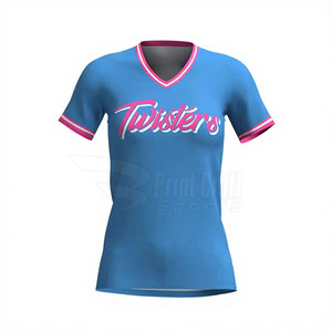 Chemises de softball à col en V personnalisées avec logo, best-sellers, en stock, vêtements d'équipe - Product Image 2