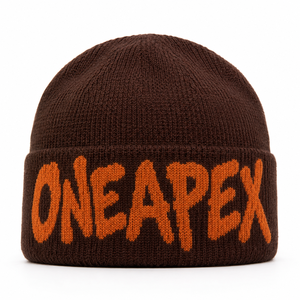 Chocolate Brown Graphic Knit Beanie Hat Unisex <b>Winter</b> <b>Cap</b> Streetwear Headwear Custom Wholesale OEM Factory Premium Warm - Product Image 6