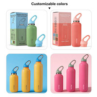 Bouteille d'eau élégante en acier inoxydable de 18 oz, 25 oz, 32 oz, à ouverture moyenne, à double paroi, isolée sous vide, anti-fuite, réutilisable, gourde de sport
