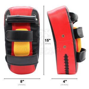 Pads de frappe thaïlandais de qualité supérieure avec mousse haute densité et revêtement en cuir durable pour l'entraînement aux arts martiaux et la pratique du kickboxing - Product Image 4