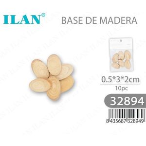Base in Legno Ilan 0,5x3x2 Cm 10 Pezzi per Lavori Artigianali - Product Image 1