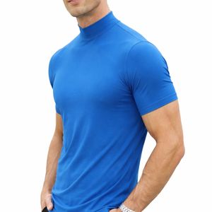 Camiseta de Manga Corta para Hombre, Cuello Alto, Ajustada, 100% Algodón, con Impresión de Logotipo Personalizado, Servicio OEM/ODM, Tejido Transpirable - Product Image 3