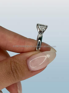 Anillo de oro de 14K con diamante blanco cultivado en laboratorio de 2,10 quilates de corte princesa, anillo de compromiso/boda Vintage para mujer, joyería certificada por IGI - Product Image 3