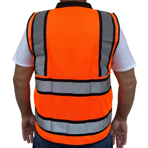 Chaleco de Seguridad de Alta Visibilidad Naranja para Hombre, Uniforme de Patrulla Reflectante de Poliéster, Logotipo Personalizado, Transpirable, Seguridad Laboral - Product Image 2