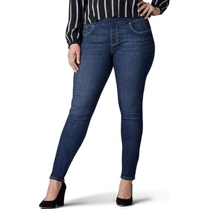 Pantalons crayon en denim pour femmes, couleur unie, respirants, séchage rapide, 100% coton, couleur personnalisée, haute qualité, service OEM, vente en gros - Product Image 4