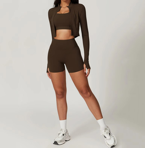 Wholesale Custom Women Sleeveless Yoga Top <b>Elastic</b> Fitness Yoga Shorts Yoga Set <b>Belt</b> Breathable Spandex/Nylon - Product Image 4