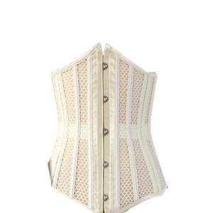 Corset amincissant en satin gothique pour femme avec baleines en acier - Product Image 5