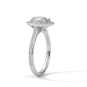 Bague de fiançailles en moissanite taille ovale, or massif 14 carats, sertissage à griffes, bijoux classiques pour femme - Product Image 2