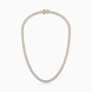 Collar de tenis de oro amarillo de 10K con diamantes halo cultivados en laboratorio, 15.43 CTW, chapado en rodio, cadena de lujo, joyería fina, regalo para mujer - Product Image 4