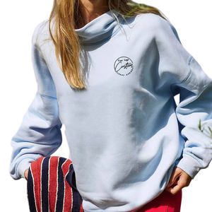 Sudadera de punto personalizada para mujer, de invierno, oversize, de manga larga, con cuello simulado, estilo urbano, estampada, de poliéster/algodón, informal, con logo frontal. - Product Image 6