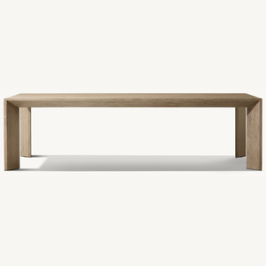 Mesa rectangular de madera de teca con un estilo moderno y sencillo, adecuada para uso en exteriores, de buena calidad y duradera. - Product Image 1
