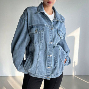 TIXAY SPORTS Women's Casual <b>Denim</b> <b>Jacket</b> Spring Autumn Multicolor Three-Quarter Sleeve Medium Wash Regular Fit Washable Simple - Product Image 1