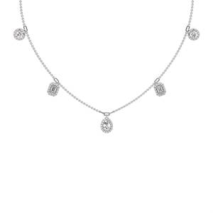 Collier de luxe pour femme en argent sterling 9KT, 10KT, 14KT, 18KT avec diamants de laboratoire à taille mixte – Cadeau idéal pour un anniversaire - Product Image 3