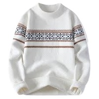 Pull-over en maille jacquard structuré pour homme, collection Hiver 2025, dernier design, service OEM, personnalisable, face avant en coton/acrylique