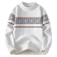 Pull en maille jacquard pour homme, hiver 2025, dernier design, service OEM, personnalisable, devant en coton/acrylique, anti-boulochage - Product Image 3