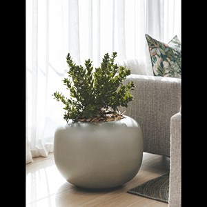 Practical Daily Household Ceramic Wide <b>Jar</b> Neutral Beige Flower Pots & Planters for Storing <b>Water</b> Created to Serve - Product Image 3