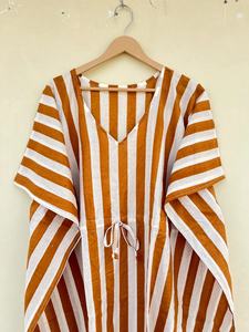 Pure Cotton Caftan <b>Dress</b> Ladies Cotton Gown Light <b>Weight</b> Indian Handmade Cotton Kaftan - Product Image 6