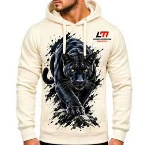 Sweat-shirt à capuche pour homme Long Mission Industry, 100% coton molletonné, respirant, service OEM, coupe classique, vêtements décontractés pour l'hiver - Product Image 1
