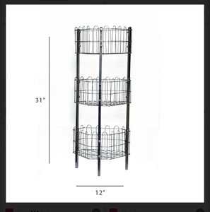 Diamond rack High Quality Modern Heavy Duty Three-Tier Metal <b>Vegetable</b> Rack with Adjustable Shelves for Kitchen Storage - Product Image 1