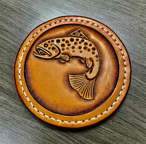 Custom Logo Printing Coffee-Cup Mat-Blank PU Leather-<b>Coaster</b> For Drinks Modern-Design Leather-Coasterr For Laser-Engraving - Product Image 1