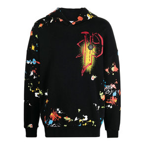 Oversized Hooded Sweatshirt Men's Cotton Knitted <b>Spray</b> Printed Streetwear Autumn Wear - Product Image 6
