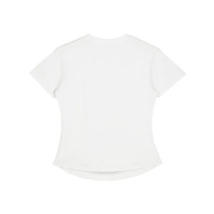 เสื้อยืดผู้หญิงคุณภาพสูง 280GSM สไตล์ลำลอง ล้างสีแบบแอซิด 100% ผ้าฝ้าย ระบายอากาศได้ดี ทรงเข้ารูป เอวเข้ารูป คอกลม สไตล์วิทยาลัย - Product Image 4