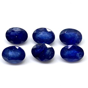 Zafiro azul natural de 8x6 mm, corte ovalado, piedras sueltas para la fabricación de joyas, piedras de zafiro azul calibradas, venta al por mayor de piedras preciosas. - Product Image 3