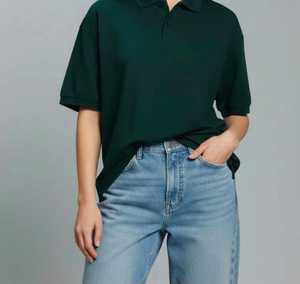 T-shirt à manches courtes vert foncé pour femme STELLAR, couleur unie, coupe classique, décontracté, respirant, écologique, anti-plis - Product Image 2