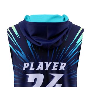 เสื้อฟุตบอลเด็กชายแบบไม่มีแขนมีฮู้ด Starburst Boys 7v7 พิมพ์ลายเส้นเรย์แบบซับลิเมชั่น ปรับแต่งชื่อทีมและหมายเลขผู้เล่นได้ เสื้อผ้าเด็ก - Product Image 4