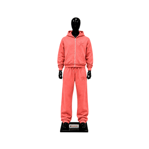 Conjunto Deportivo Bordado con Estrella Rosa Coral para Hombre, Sudadera con Cremallera y Pantalones Jogger, Ropa Deportiva Casual, Venta al Por Mayor OEM - Product Image 1