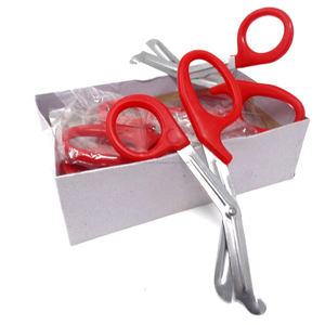 Ciseaux à pansements manuels EMT de qualité supérieure, en acier inoxydable, avec poignée rouge, certifiés CE, fournisseur en gros, service OEM ODM - Product Image 3