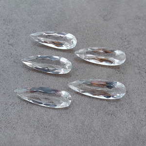 Quartz naturel à facettes en forme de poire, pierres précieuses calibrées en vrac, vente en gros, toutes tailles disponibles - Product Image 5