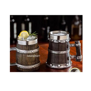 100% Leakage Proof Beer Mug Made of Wood And Steel With Handle <b>Tankard</b> Wooden Beer Mug Hot Selling Mug For Home Hotel Restaurant - Product Image 3