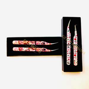 Las mejores pinzas para pestañas GETUP BROSONS IMPEX de 90 grados, diseño de muñecas Brat, de acero inoxidable recubierto de papel, con ángulo de 45 grados - Product Image 4