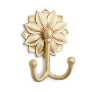 Royal Look Brass Wall <b>Hook</b> Single <b>Plant</b> Pattern Coat Rack for Clothing Installation with Drill handmade Wall <b>Hooks</b> - Product Image 2