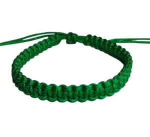 Bracelet en cordon de coton tressé vert, réglable, avec nœud infini, bracelet de Muay Thai, cordons verts - Product Image 4