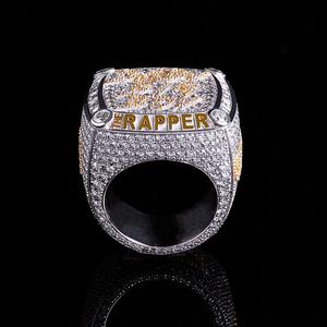 Custom 14K Gold Lab Grown <b>Ring</b> Square Top Solid 10K 18K Iced Out Men Championship Band Wholesale B2B Luxury Factory Manufacture - Product Image 5