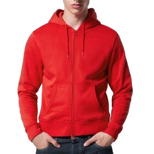 บริการ OEM ซิปขายส่ง เสื้อฮู้ดดี้และเสื้อสเวตเชิ้ตผ้าฝ้ายฟลีซสีพื้นทรงโอเวอร์ไซส์สำหรับผู้ชาย เสื้อผ้าฤดูหนาวทรงปกติ - Product Image 1