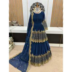 Hermosa ropa de fiesta bordada Lehenga Top y Dupatta para vestidos de Graduación - Product Image 3