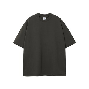 T-shirt da uomo oversize a maniche corte girocollo in jersey di cotone tinta unita, vestibilità casual, lunghezza normale - Product Image 3