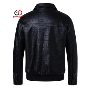แจ็คเก็ตบอมเบอร์หนังแท้ผู้ชายแบบสั่งทำ OEM ทรงเข้ารูปลำลอง เสื้อคลุมหนังแท้สำหรับฤดูหนาว - Product Image 4