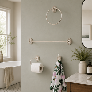 Luxury Vintage Bathroom Hardware Set Wall Mounted <b>Towel</b> Bar Ring <b>Hook</b> Toilet Paper Holder Decorative Metal Bathroom Accessories - Product Image 2