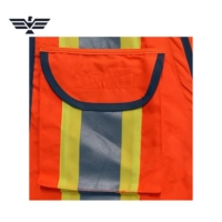 Profesyonel Kalite Yüksek Görünürlüklü Polyester Güvenlik Yeleği Unisex Yansıtıcı İş Kıyafeti Turuncu Cepli Şeritli Serigrafi Baskılı