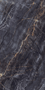 Azulejos de porcelana con efecto mármol negro moderno de 600x1200 mm, brillantes y pulidos, para pisos, paredes e interiores, ideales para espacios sanitarios. - Product Image 4