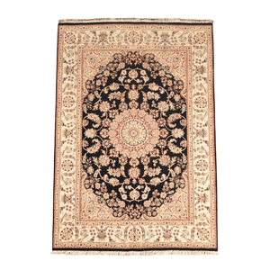 พรมขนสัตว์ปูพื้นลายเหรียญแบบตะวันออกหลากสีน้ำเงินถักมือสุดหรู - Product Image 6