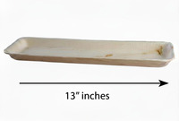 Platos de Sushi Cuadrados de Hoja de Palma Resistentes de Primera Calidad, 13 Pulgadas, Ecológicos, Aptos para Microondas, Compostables, 100% Naturales y Biodegradables