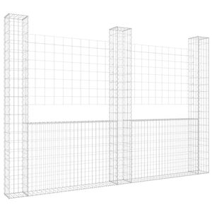 Panier en fil de fer en forme de U avec 3 poteaux en fer 102,4''x7,9''x78,7'' - Product Image 2