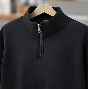 Sweat-shirt streetwear haut de gamme à demi-zip, molleton de coton 420 GSM, coupe oversize, épaules tombantes, pour l'hiver - Product Image 5