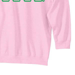 Sudadera Rosa con Cuello Redondo y 3 Letras Griegas AKA, Sudadera Informal de Manga Larga con Bordado AKA para Mujer - Product Image 4