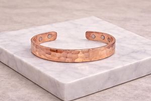 Hammered Pure Copper Magnetic <b>Bracelet</b> Adjustable Cuff for Men & Women 100% Solid Copper <b>Healing</b> Jewelry Gift - Product Image 5